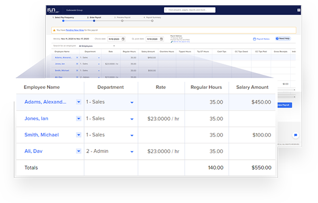 RUN Powered by ADP payroll software
