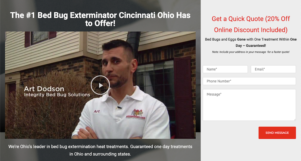 Pest control location page