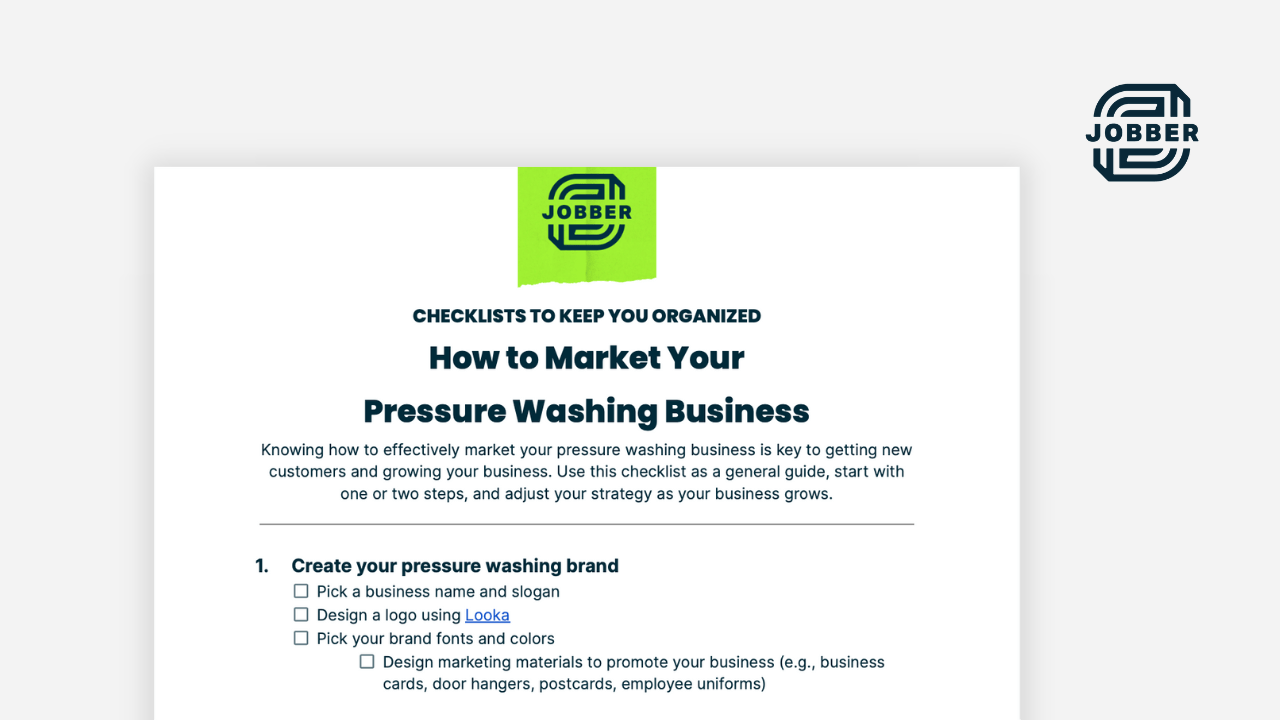 preview image of pressure washing marketing checklist
