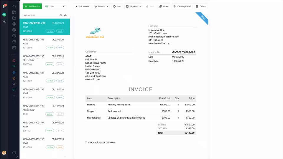 image of Paymo invoicing software