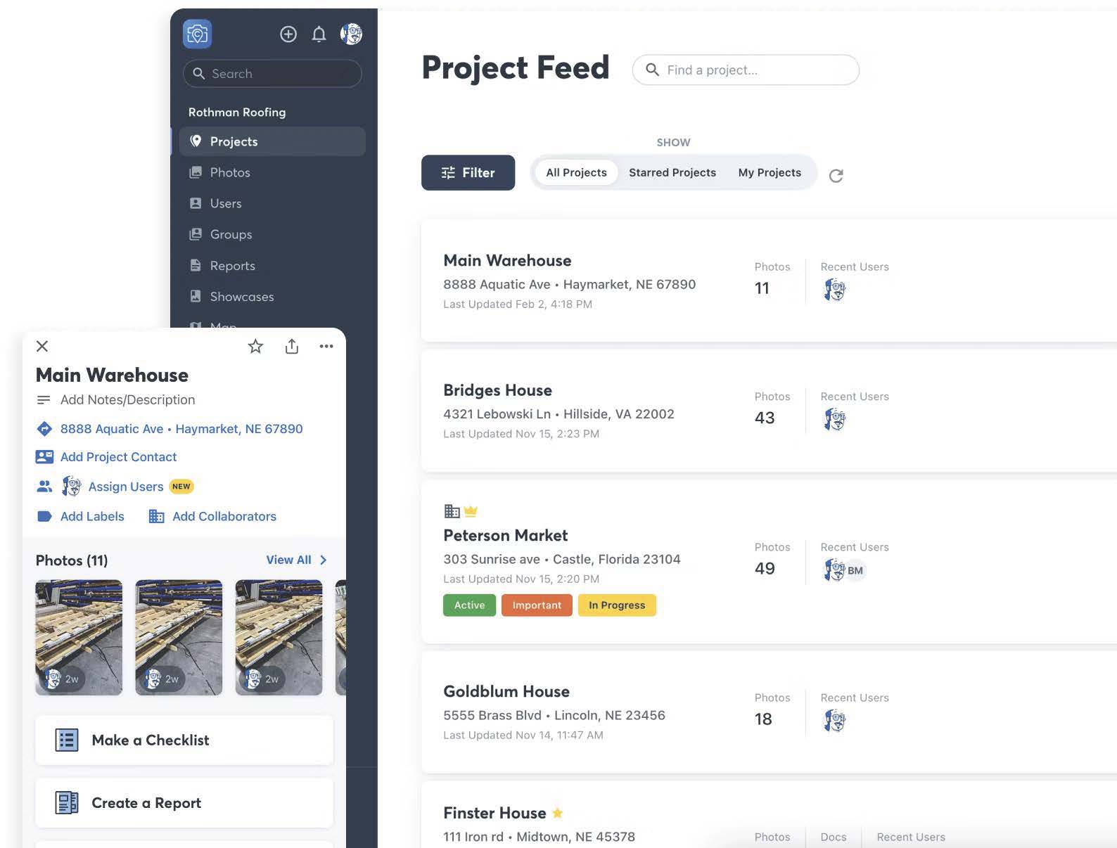 CompanyCam project documentation interface