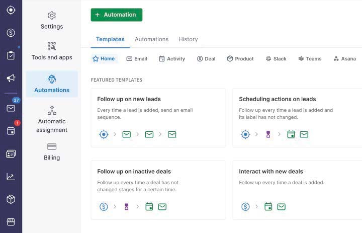 Pipedrive sales pipeline management interface
