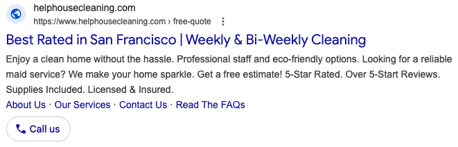 Image of San Francisco Google Cleaning Ad
