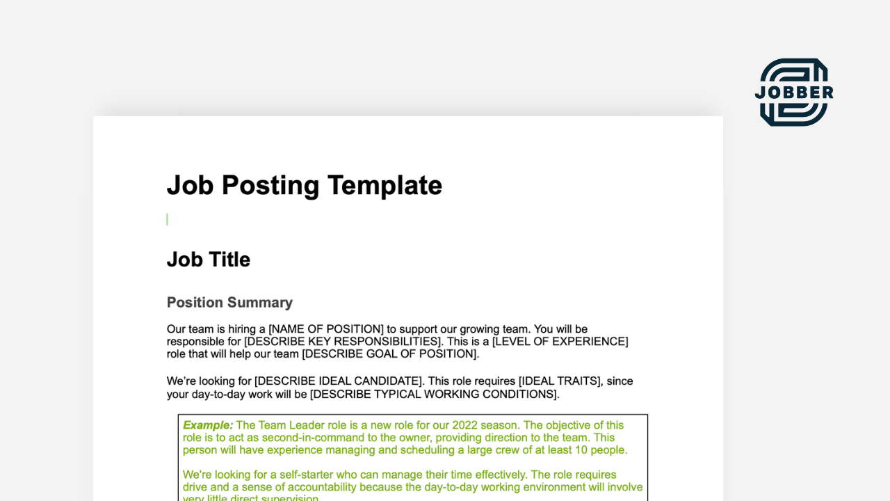 preview image of job posting template