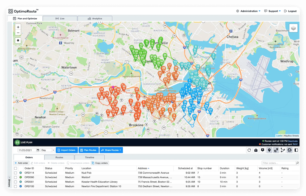 OptimoRoute route planner app