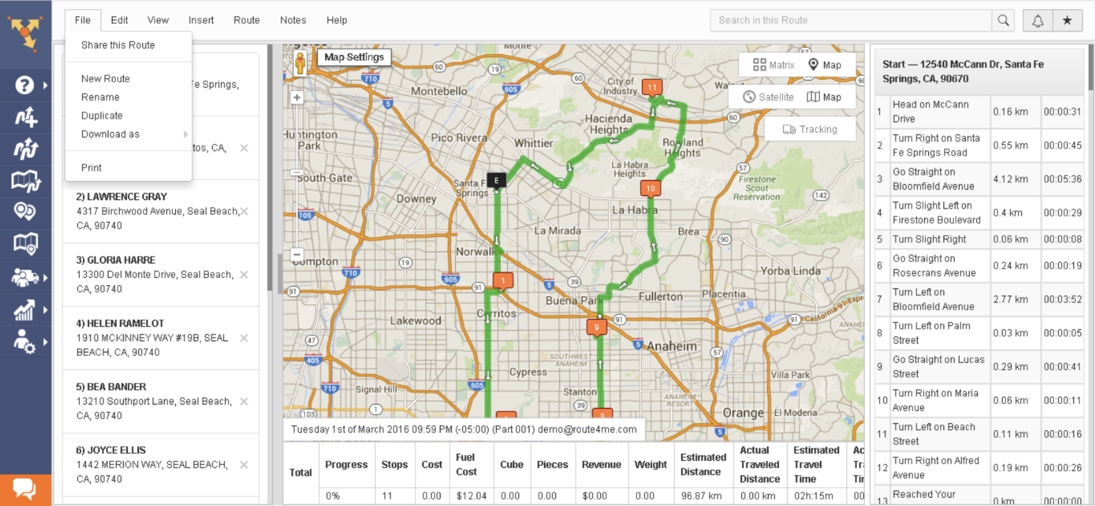 Route4Me route planner app