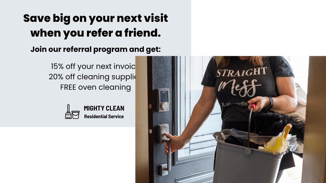 An example of a cleaning service flyer that includes a referral program
