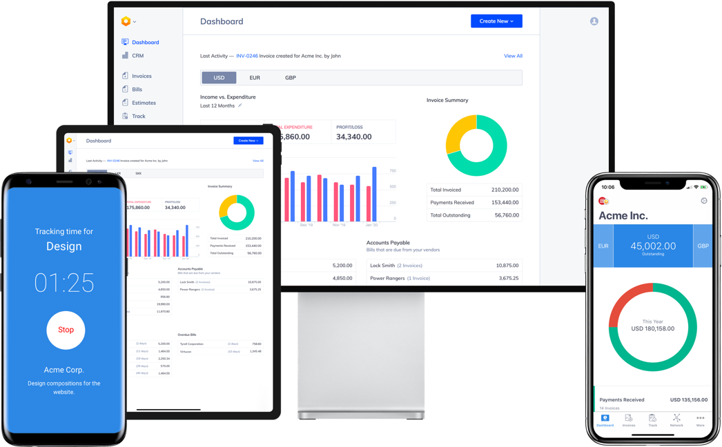 Hiveage desktop, tablet, and mobile app screenshots
