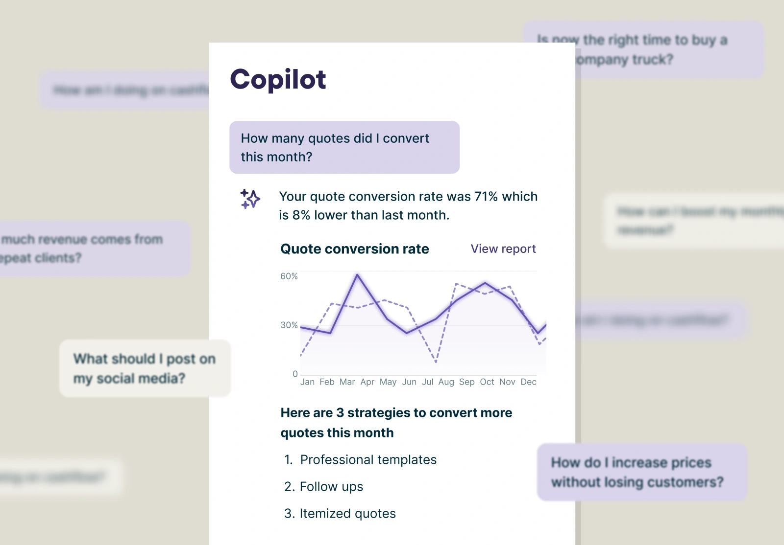 Get actionable business advice with Jobber Copilot