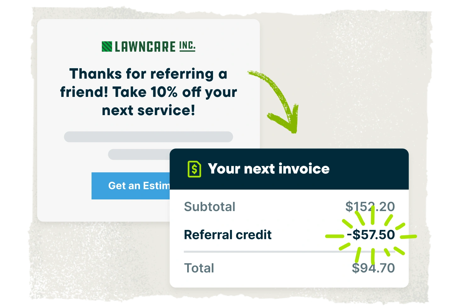 Jobber's Referral Program software sends automated incentives to reward loyal customers.