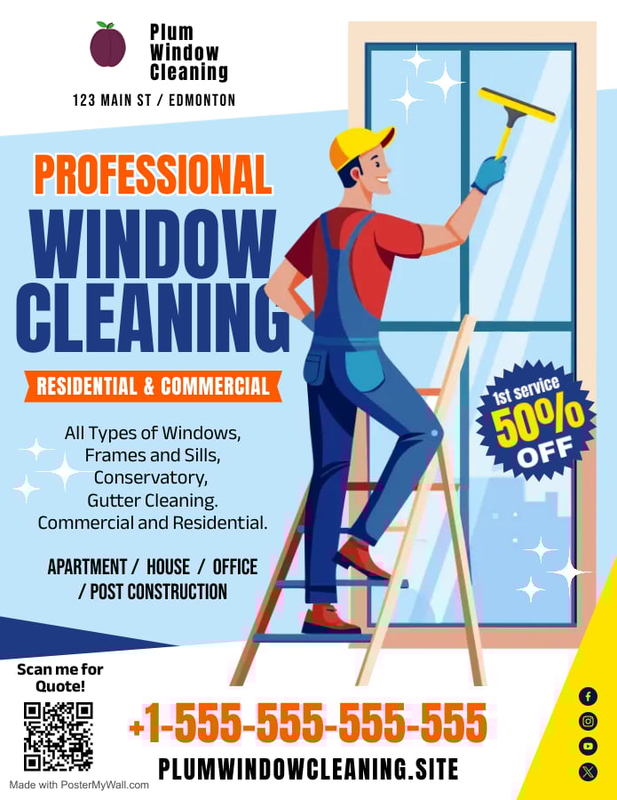 Window cleaning flyer template example from PosterMyWall