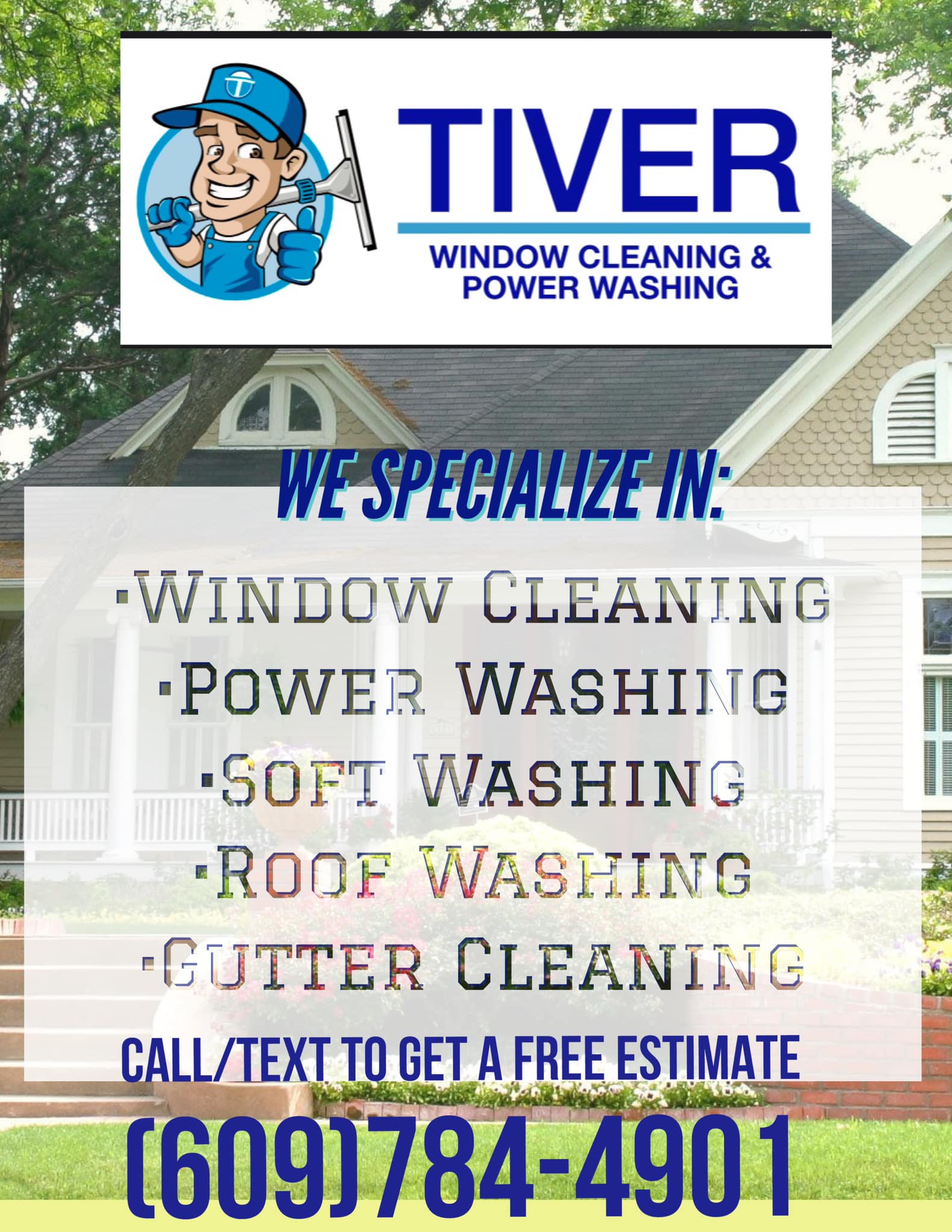 Window washing flyer example from Tiver Window Cleaning & Power Washing