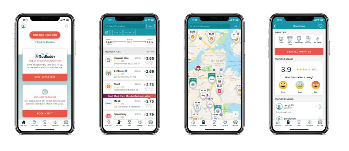 GasBuddy mobile app interface