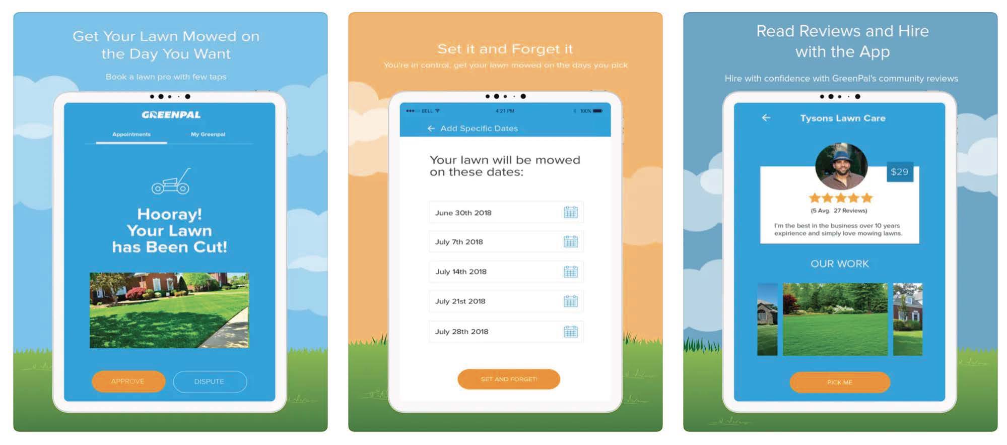 GreenPal App mobile app interface