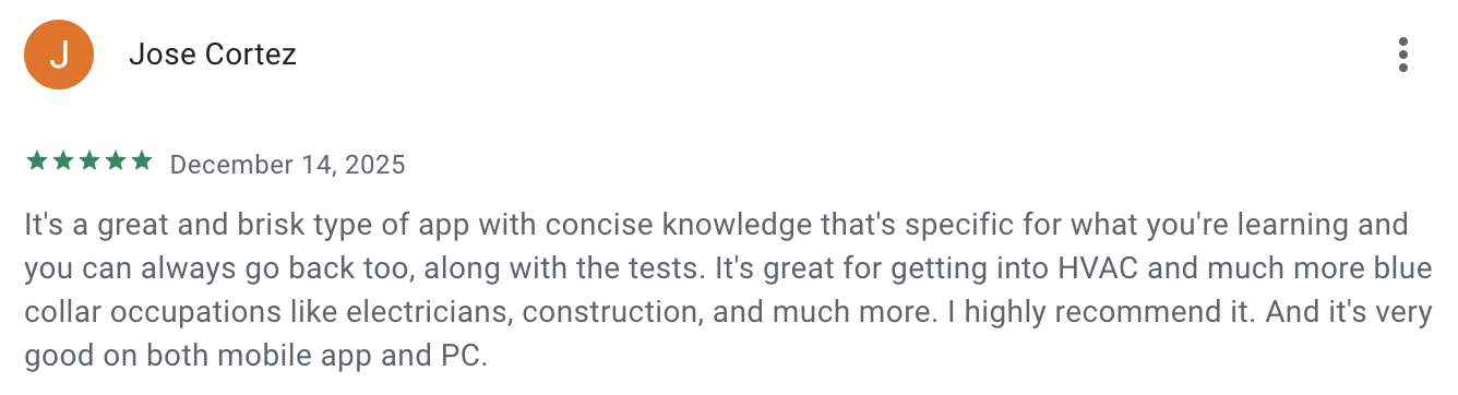 Favorable SkillCat user review on Google Play