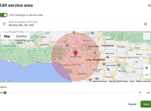 Setting your service area in Jobber.