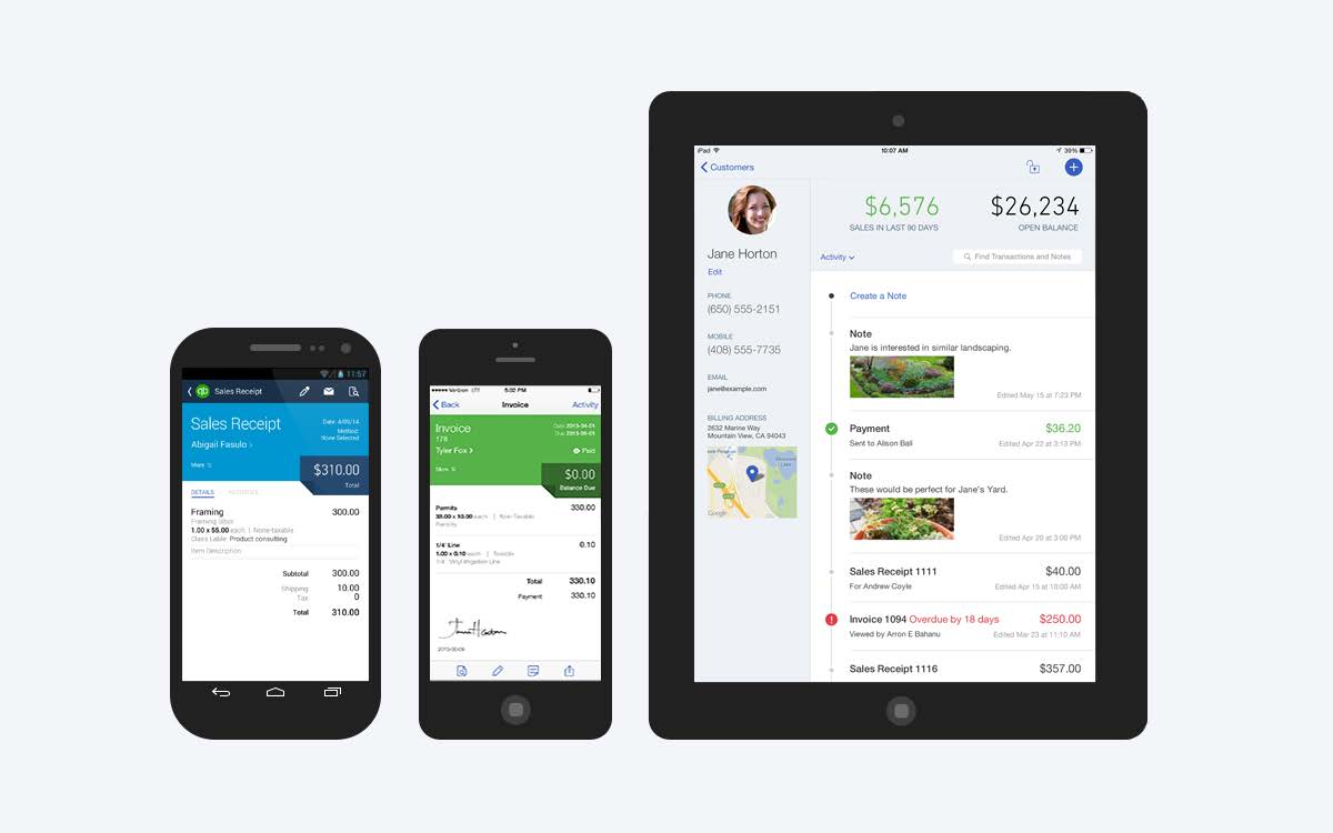 QuickBooks Online accounting app mobile and tablet preview