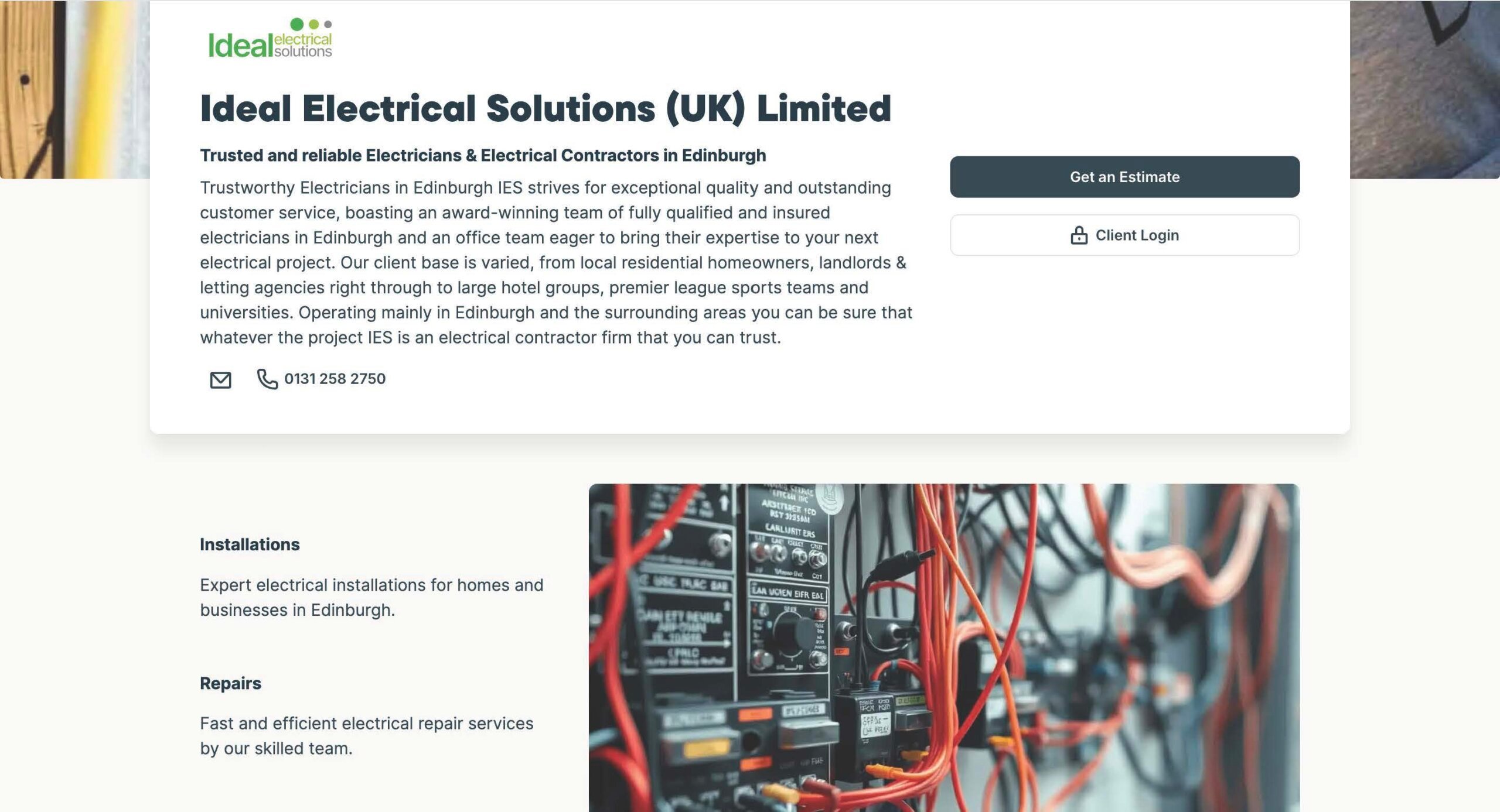 Ideal Electrical's website