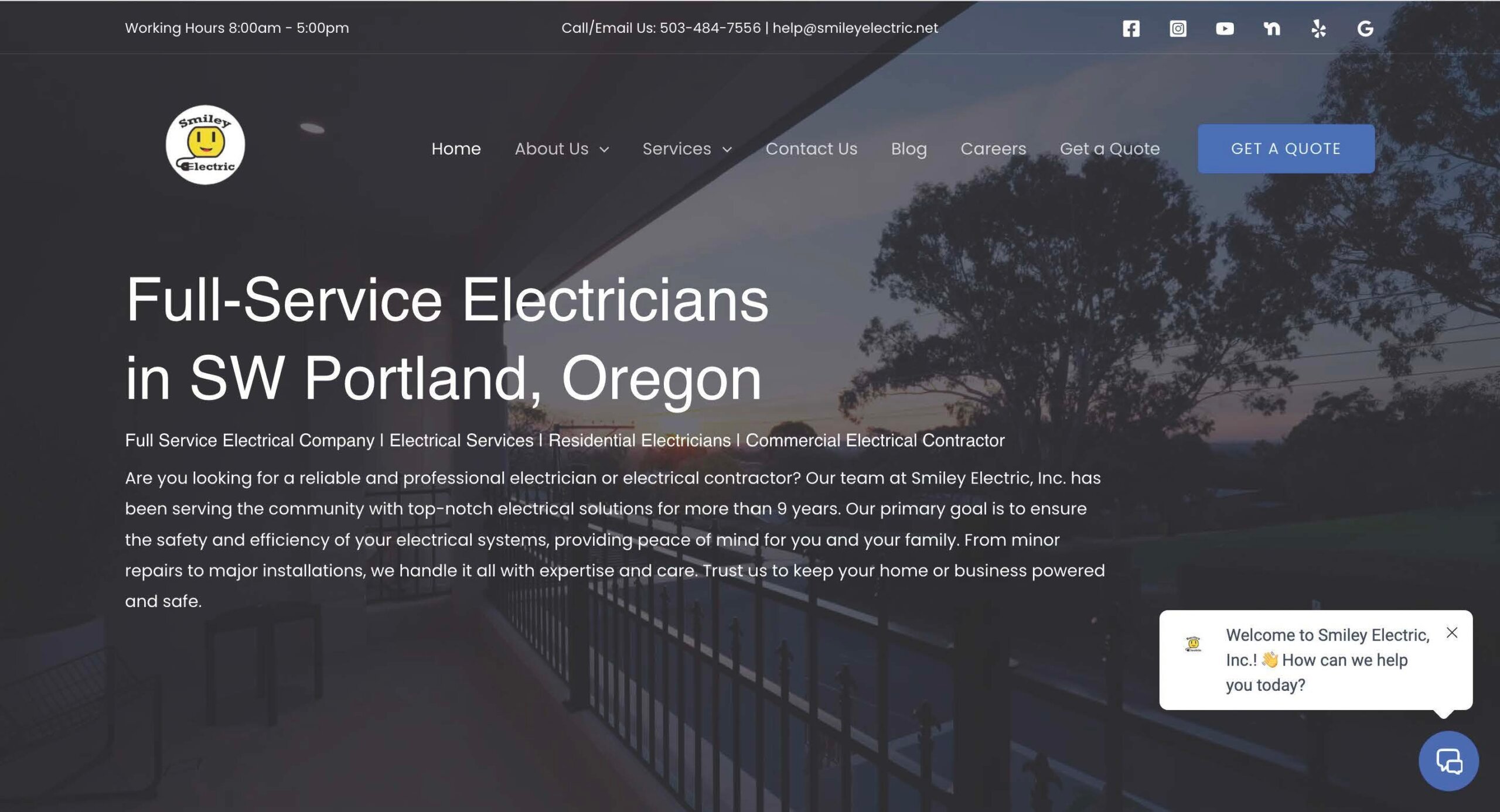 Smiley Electric's website