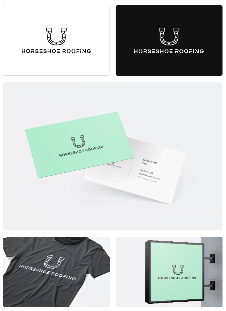 Sample brand assets for a Kentucky roofing company.