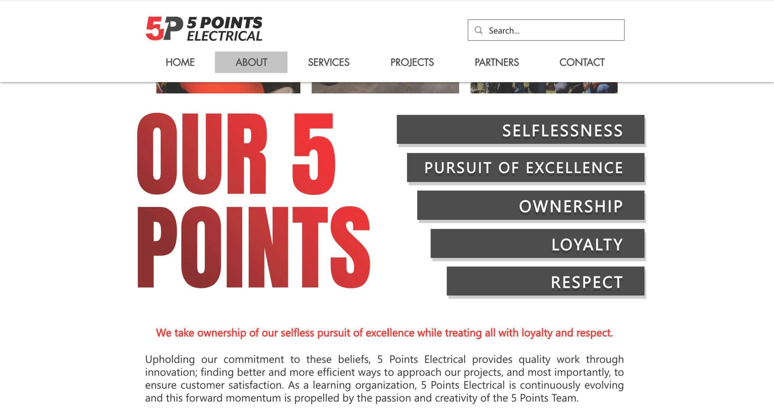 5 Points Electrical website