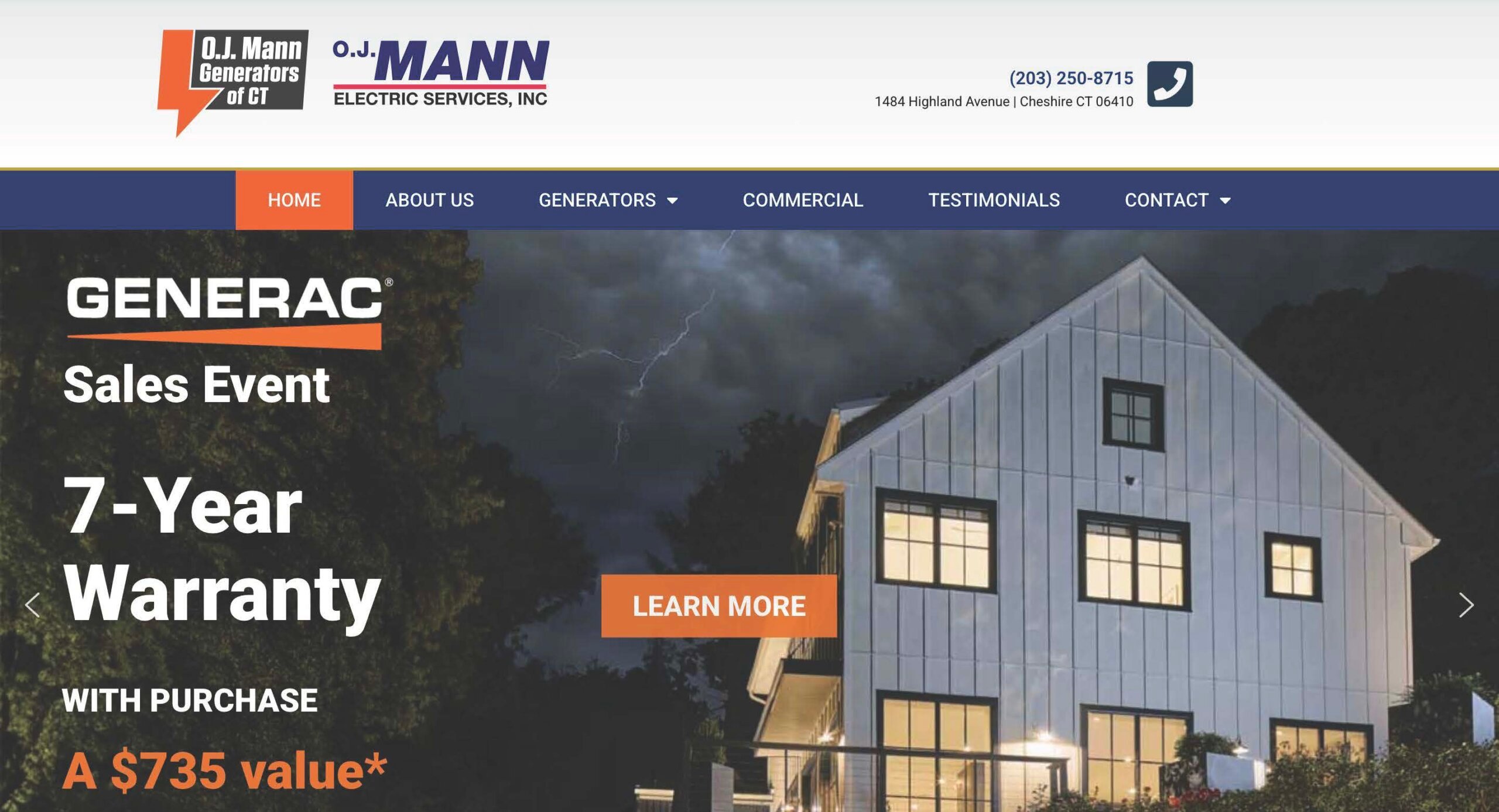 O.J. Mann Electric Services website