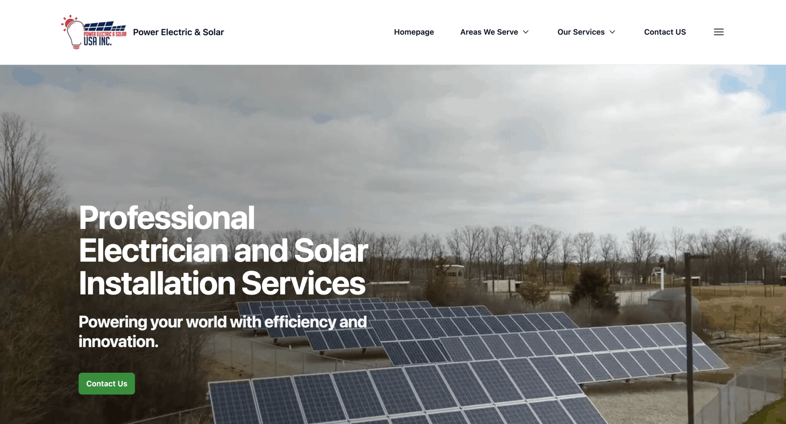 image of Power Electric website