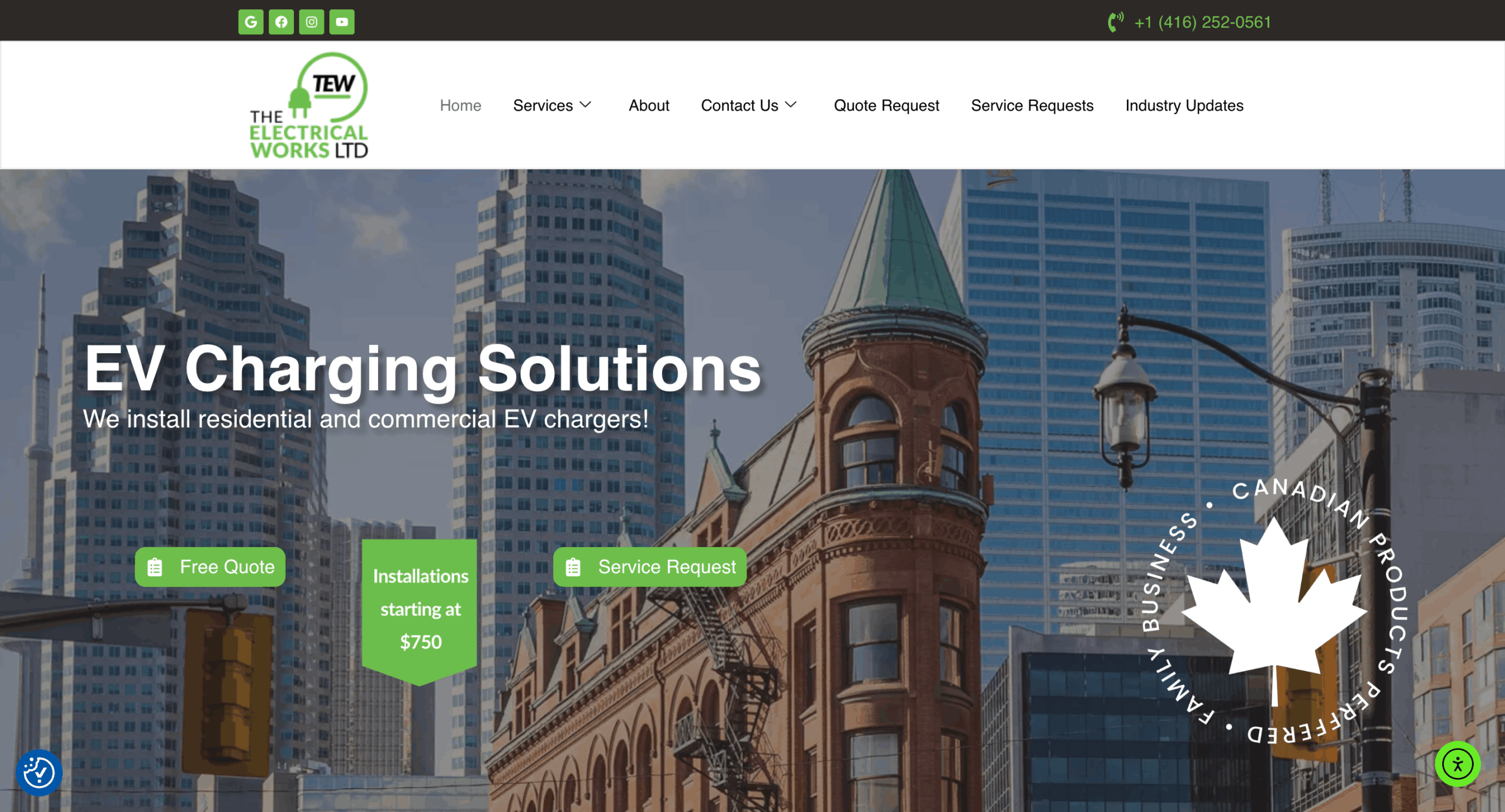 image of The Electrical Works website