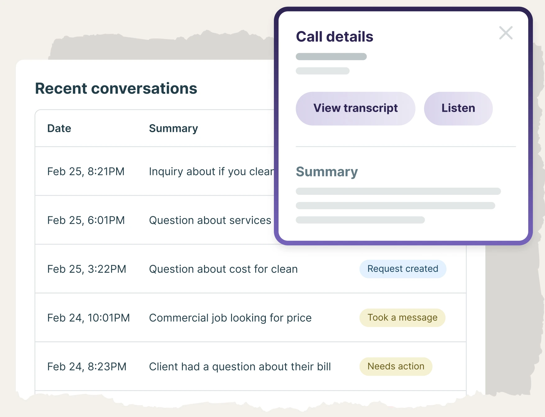 Collect requests and bookings with an AI receptionist