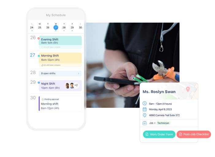 Connecteam HVAC scheduling app interface