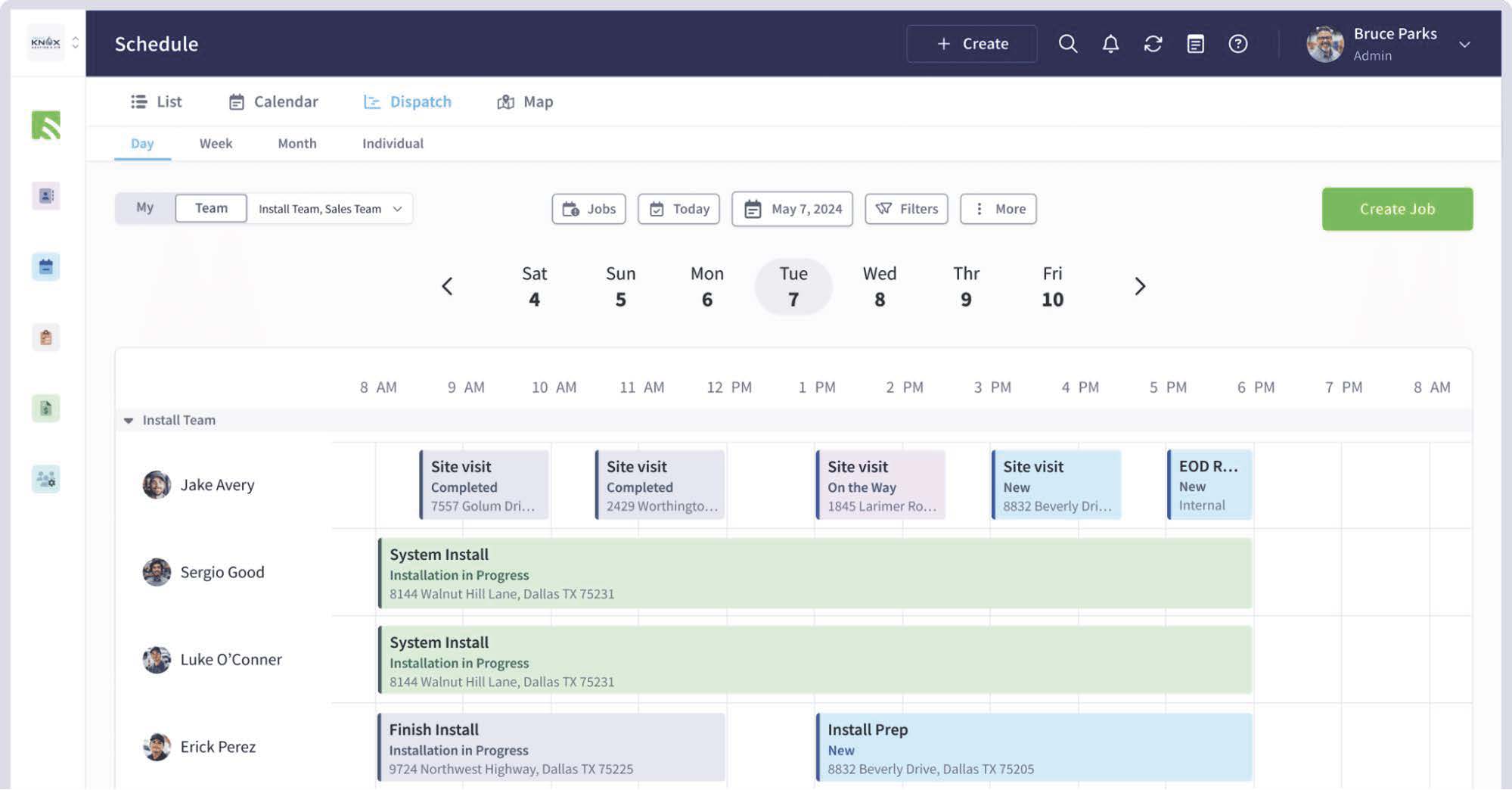 FieldPulse HVAC scheduling calendar