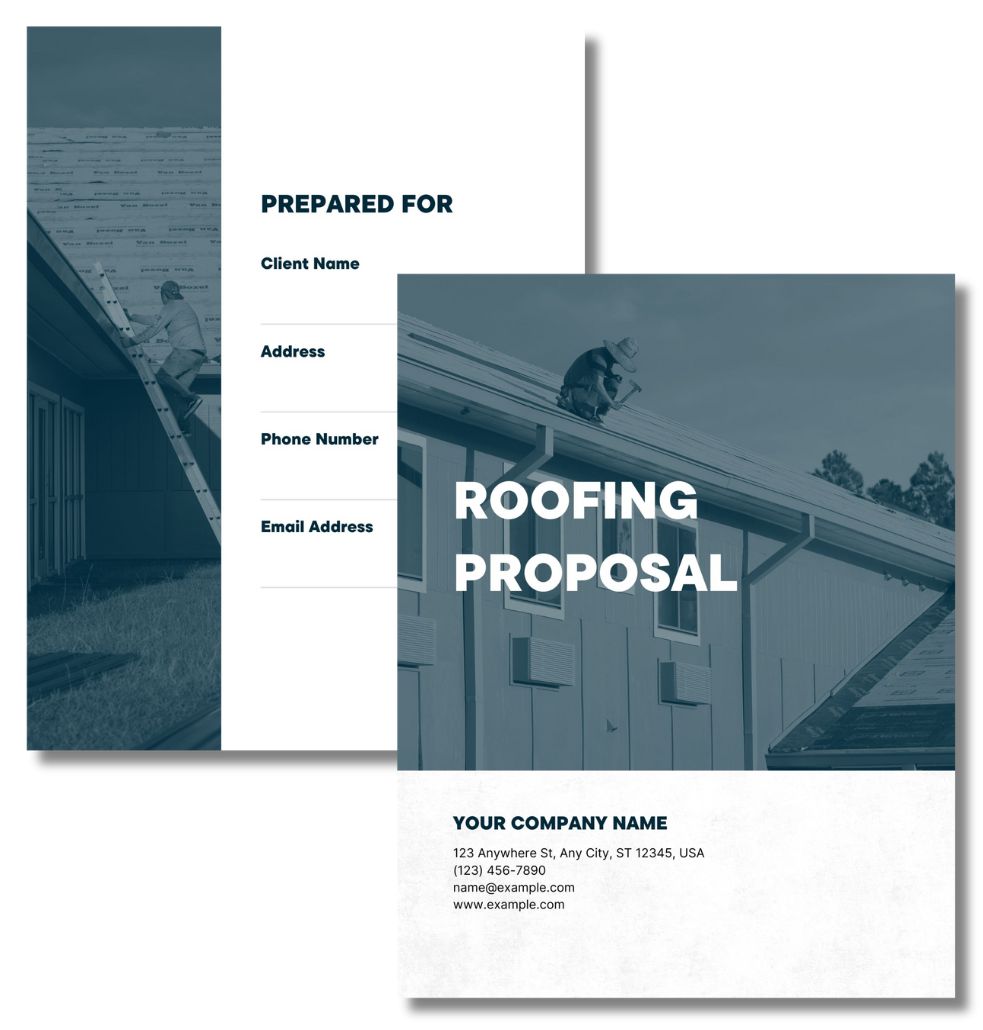 Preview of the free fillable roofing proposal template by Jobber.