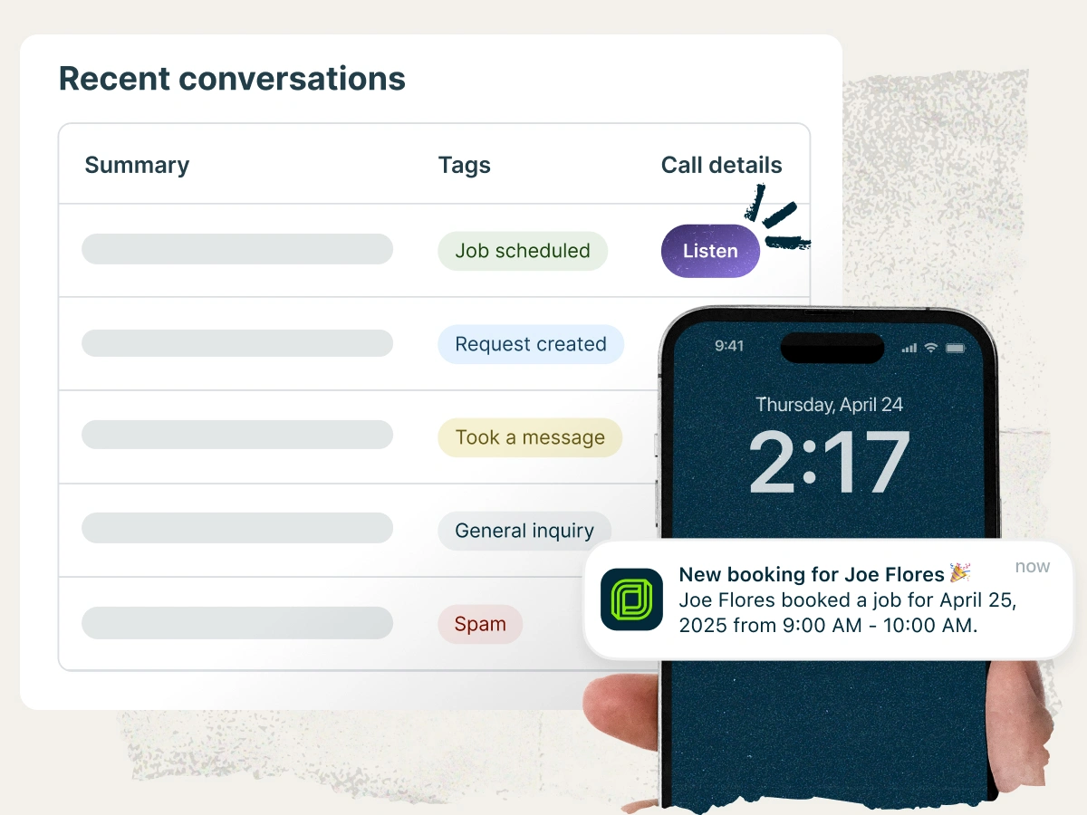 an image showing recent conversations in Jobber