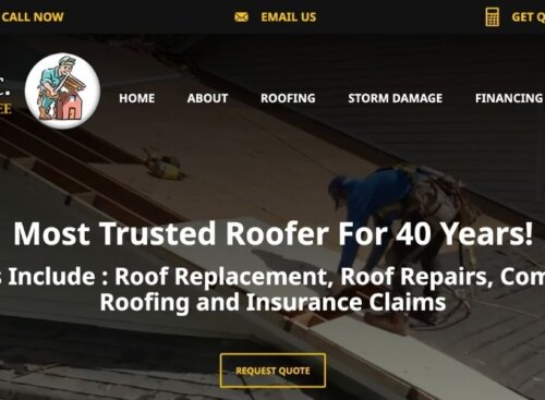 Adams Roofing website homepage