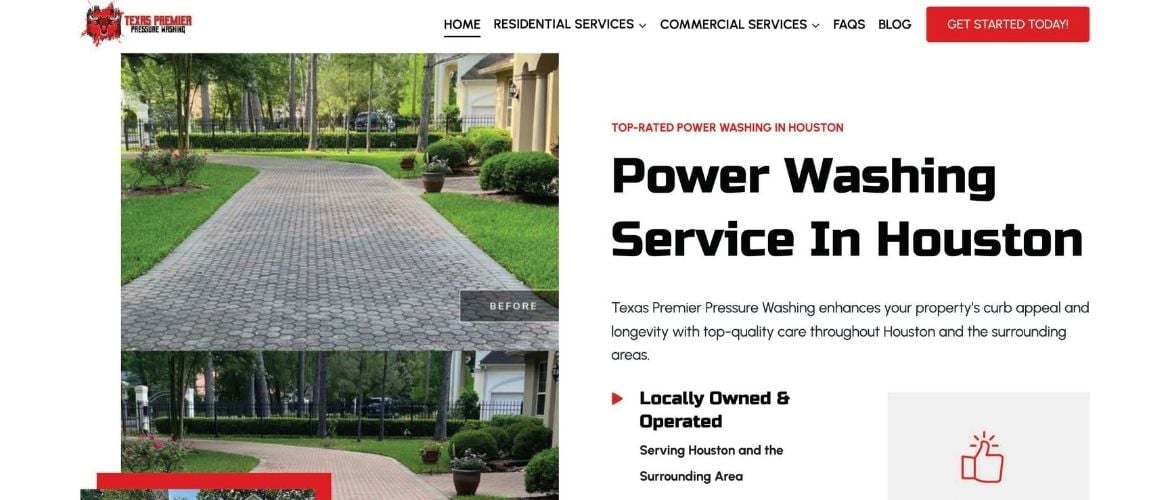 Texas Premier Pressure Washing website