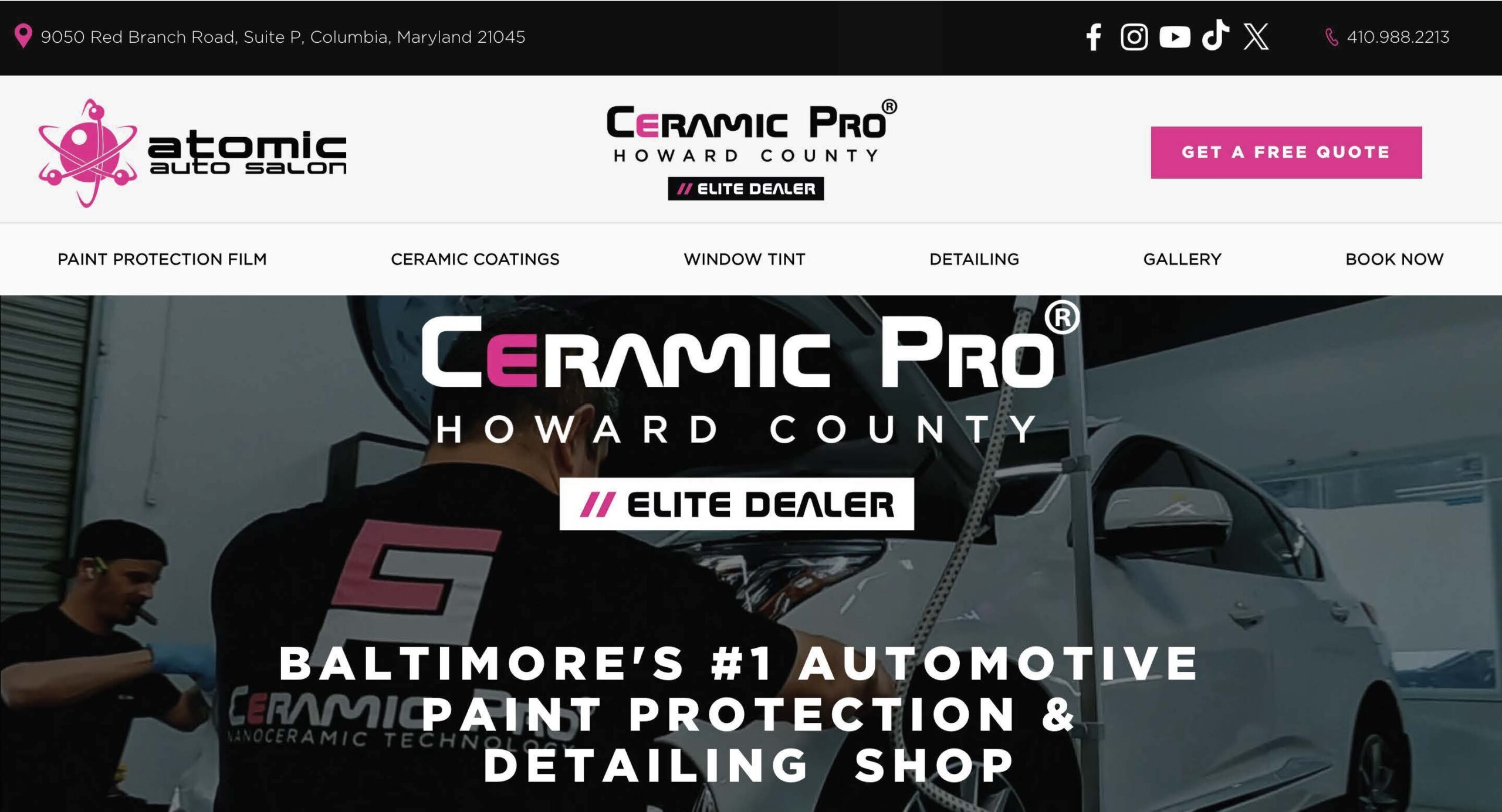 Atomic Auto Salon website