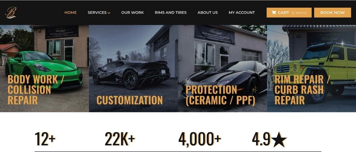 Blackout Auto Detailing website