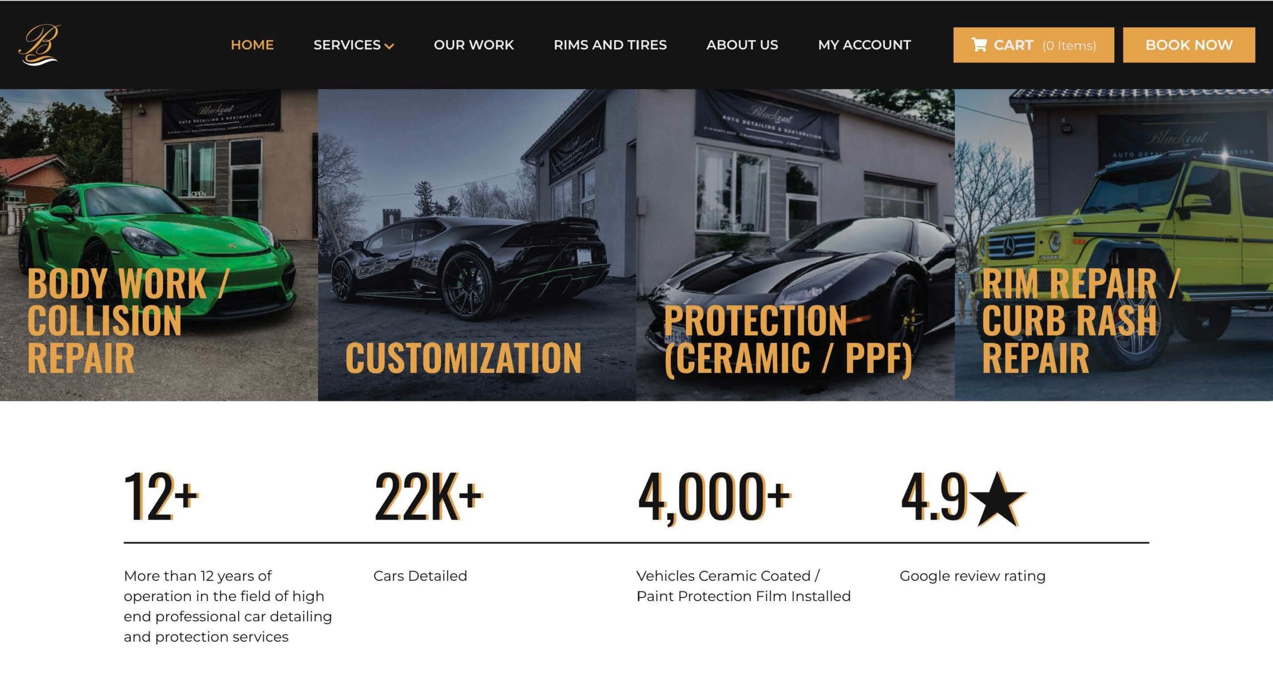 Blackout Auto Detailing website