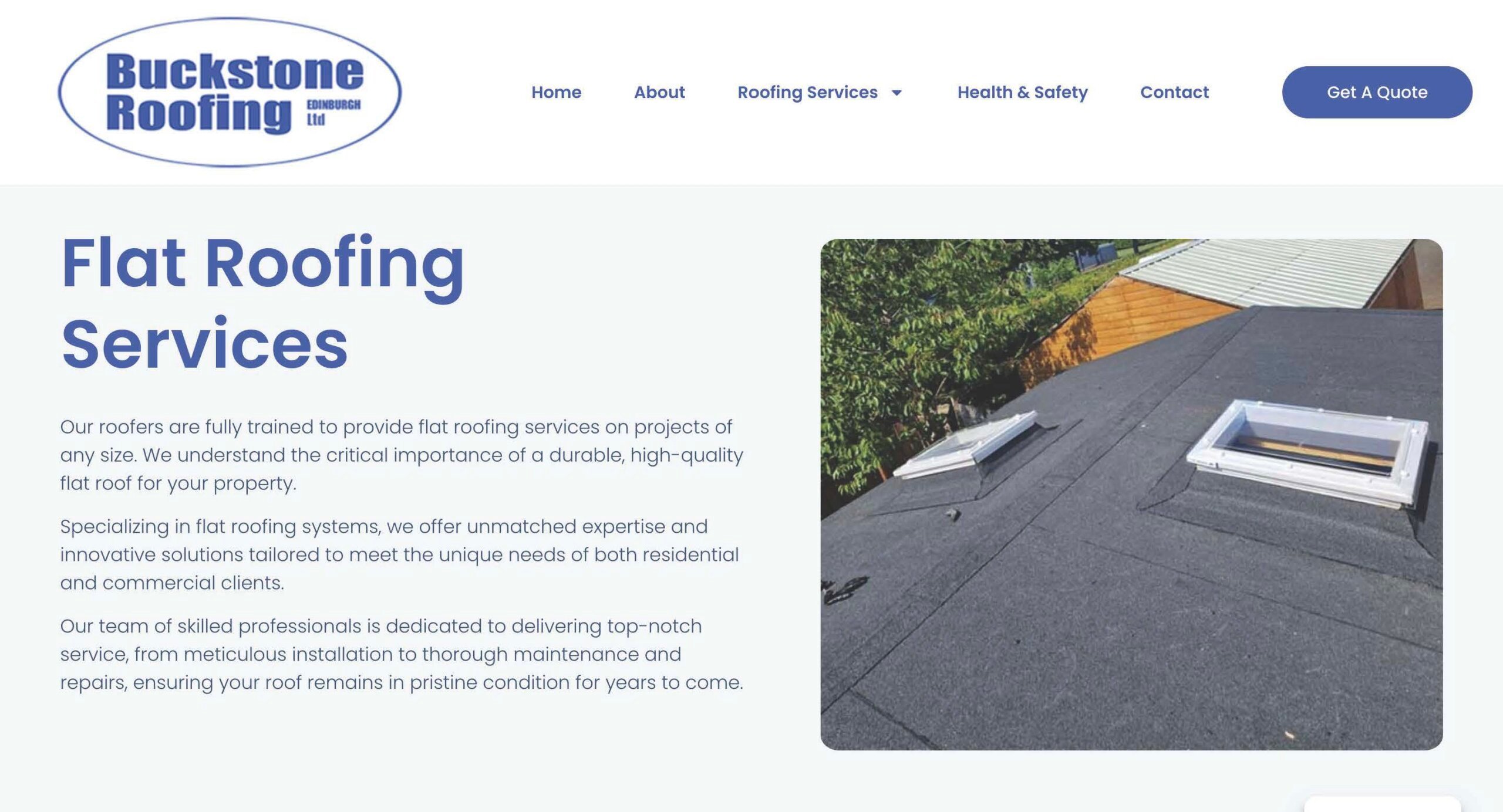 Buckstone Roofing website