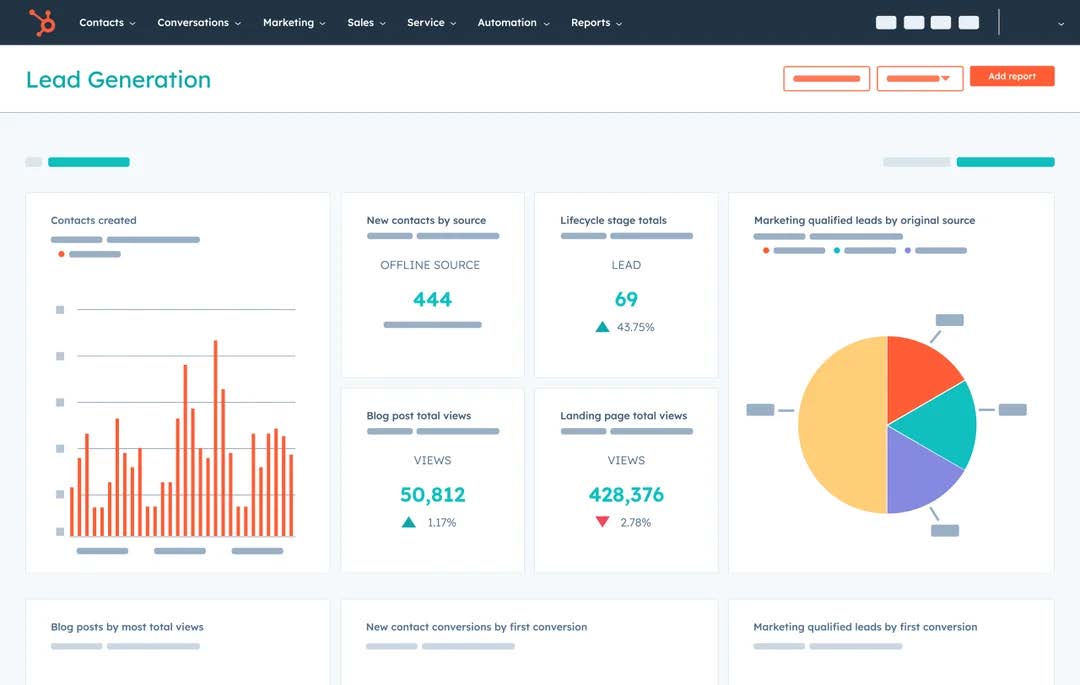 HubSpot CRM tool interface