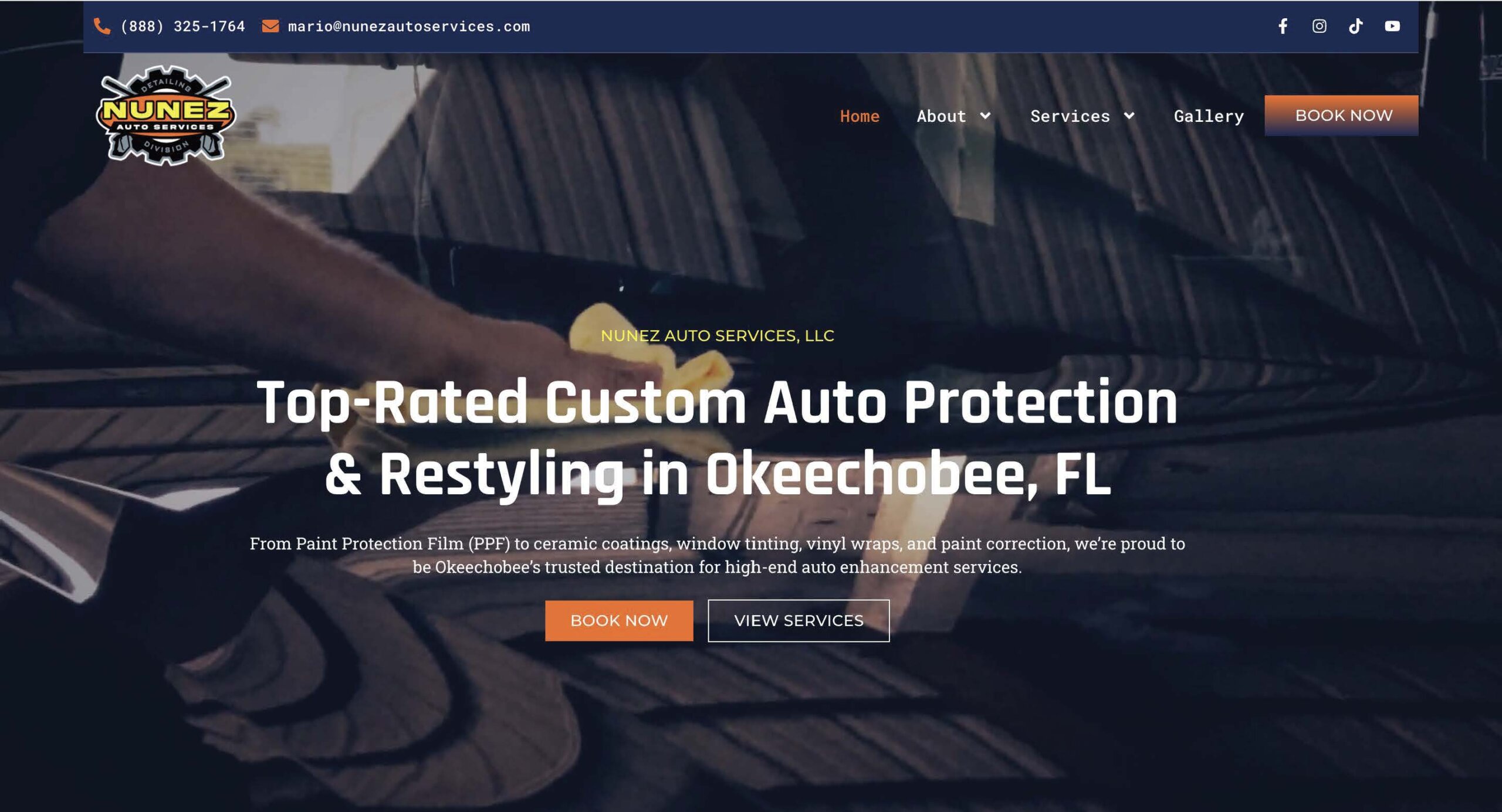 Nunez Auto Services website
