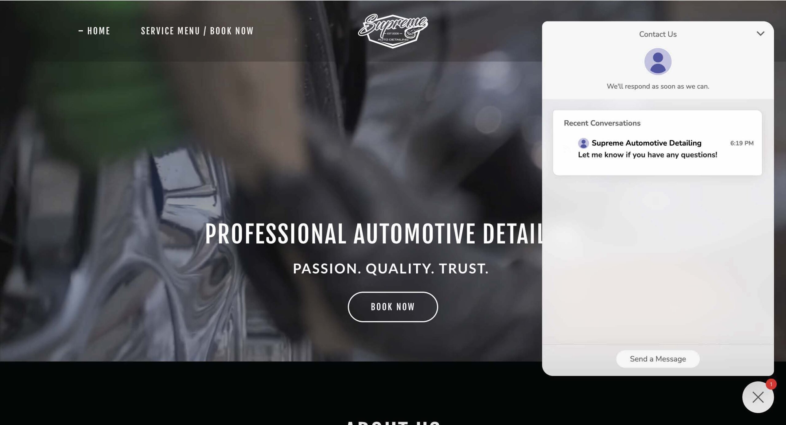 Supreme Automotive Detailing website