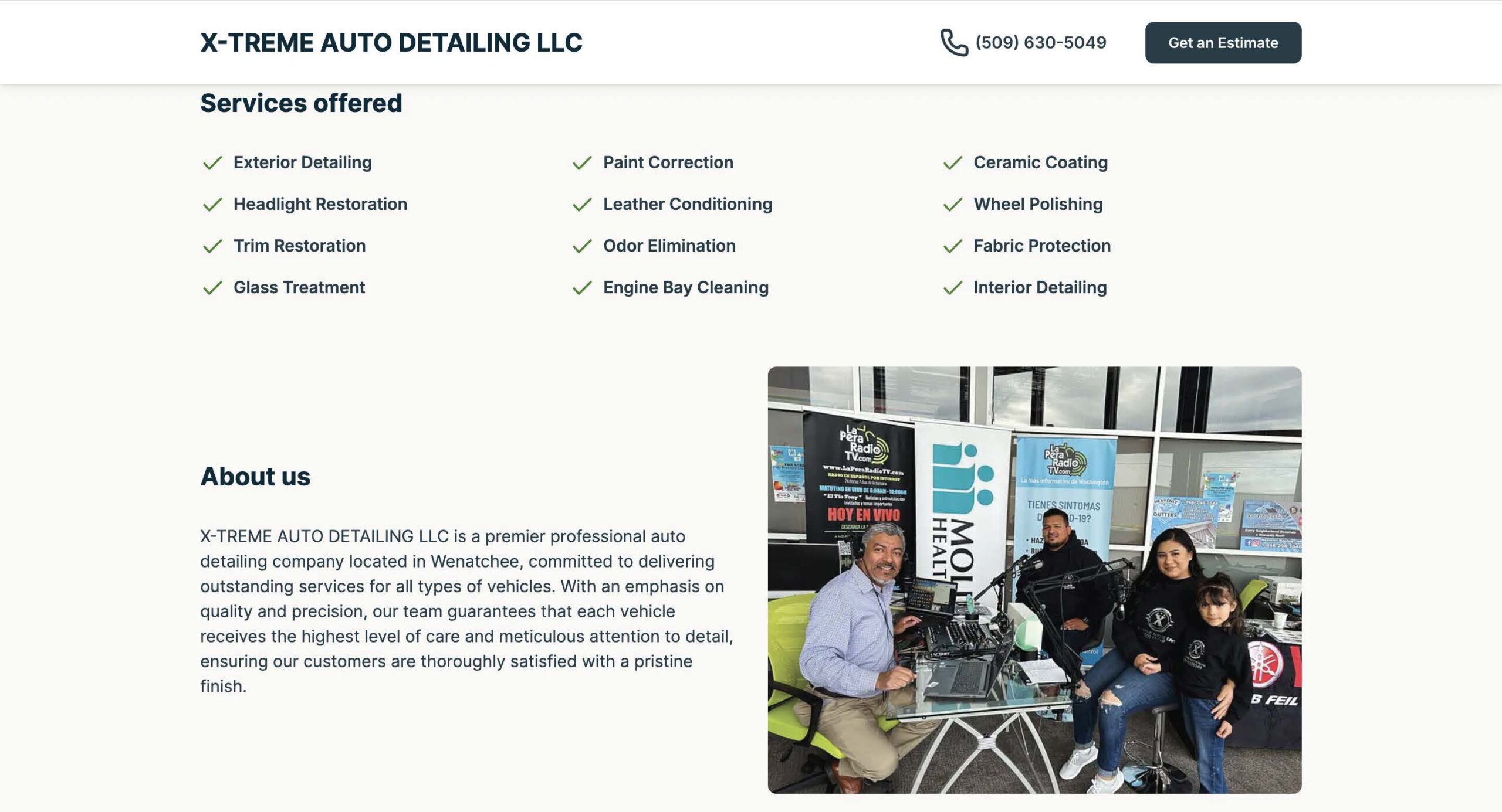 X-Treme Auto Detailing website