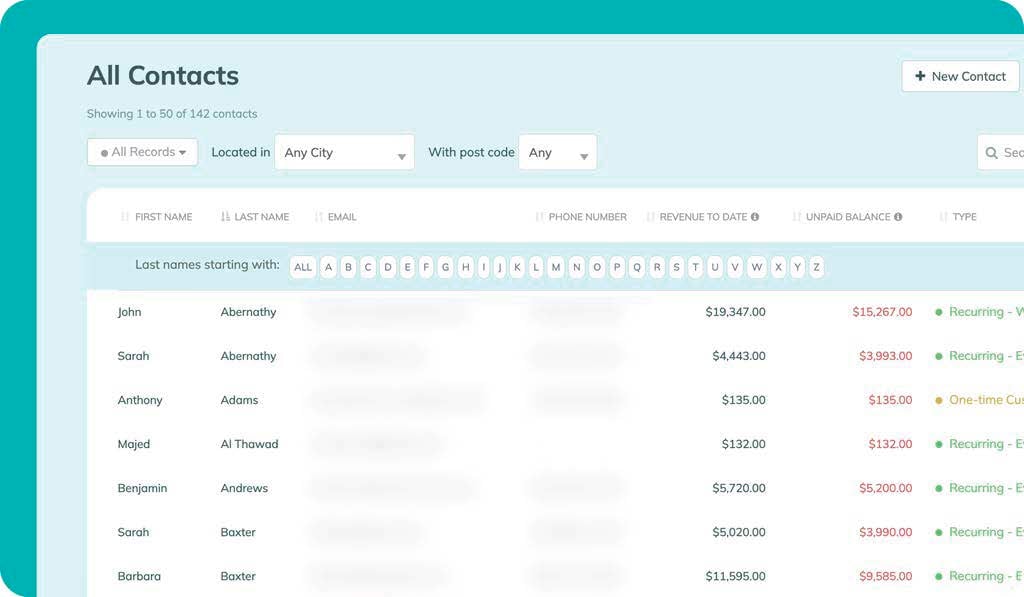 Zenmaid CRM tool interface