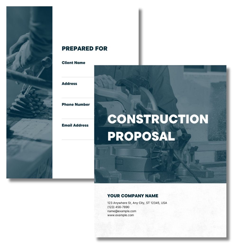 Preview of the free construction job proposal template by Jobber.