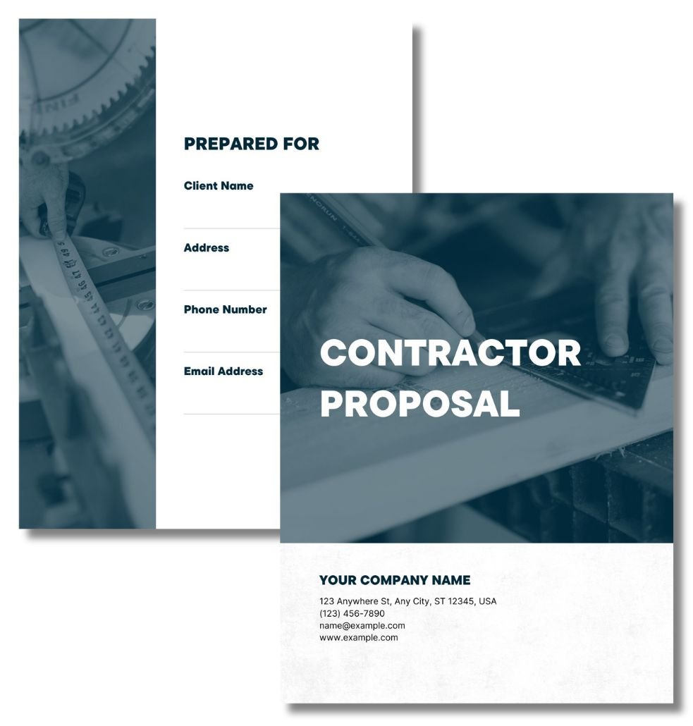 Preview of the free contractor proposal template by Jobber.