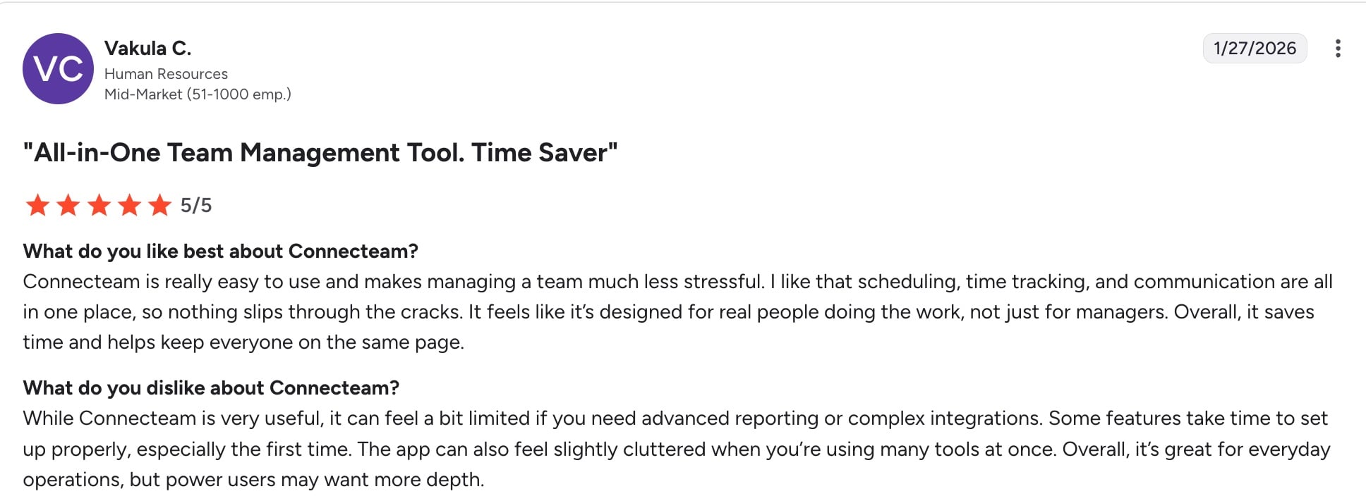 Connecteam user review