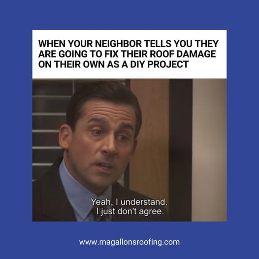 Michael Scott from The Office talking bit with roofing meme caption