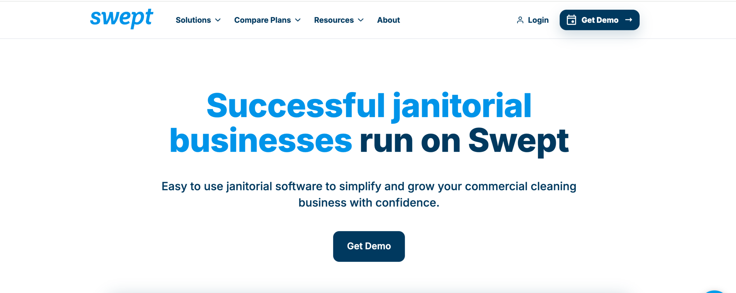Swept janitorial software website