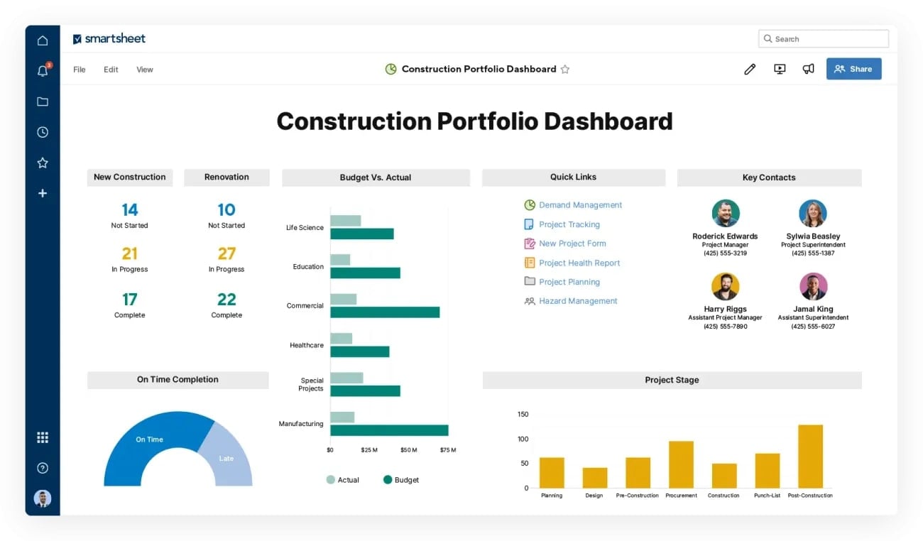 Buildertrend alternative Smartsheet desktop preview